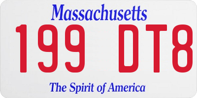 MA license plate 199DT8