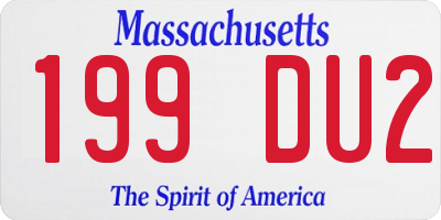 MA license plate 199DU2