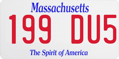 MA license plate 199DU5