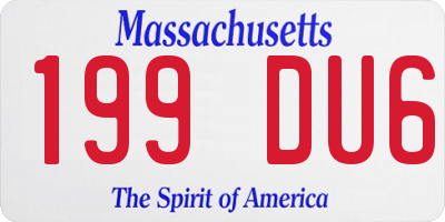 MA license plate 199DU6
