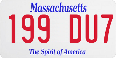 MA license plate 199DU7