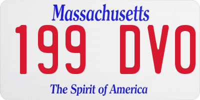 MA license plate 199DV0