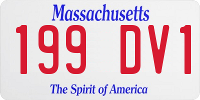 MA license plate 199DV1