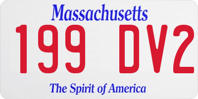 MA license plate 199DV2