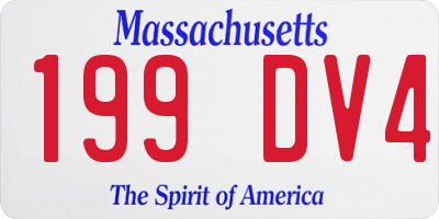 MA license plate 199DV4
