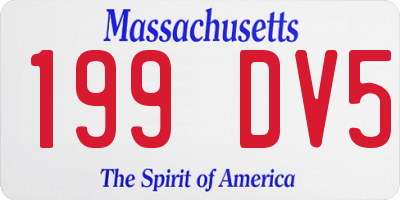 MA license plate 199DV5