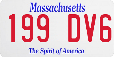 MA license plate 199DV6