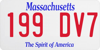 MA license plate 199DV7