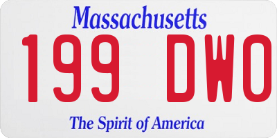 MA license plate 199DW0
