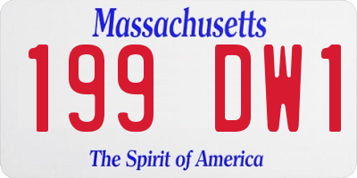 MA license plate 199DW1
