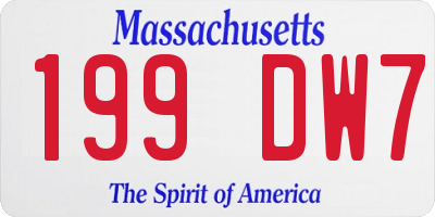 MA license plate 199DW7