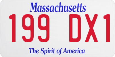 MA license plate 199DX1