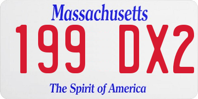 MA license plate 199DX2