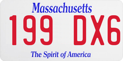 MA license plate 199DX6