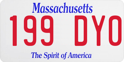 MA license plate 199DY0