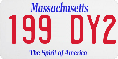 MA license plate 199DY2