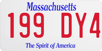 MA license plate 199DY4