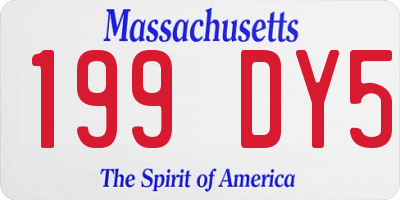 MA license plate 199DY5