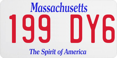 MA license plate 199DY6