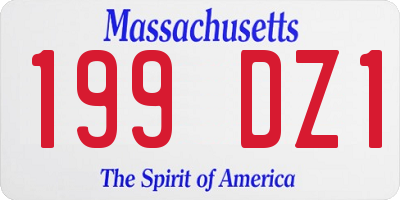 MA license plate 199DZ1