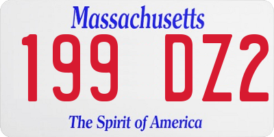 MA license plate 199DZ2
