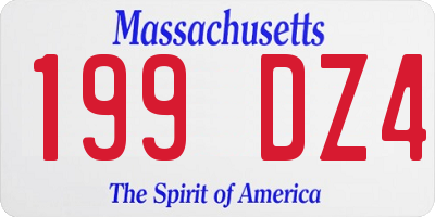 MA license plate 199DZ4