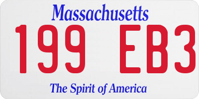 MA license plate 199EB3