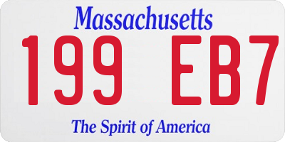MA license plate 199EB7