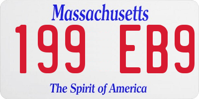 MA license plate 199EB9