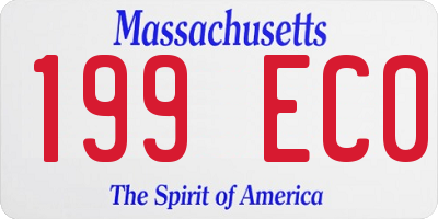 MA license plate 199EC0