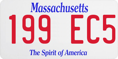 MA license plate 199EC5
