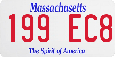 MA license plate 199EC8