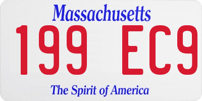 MA license plate 199EC9