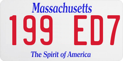 MA license plate 199ED7