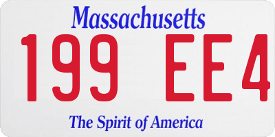 MA license plate 199EE4