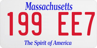 MA license plate 199EE7