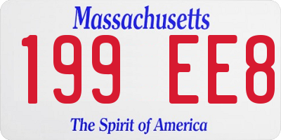 MA license plate 199EE8