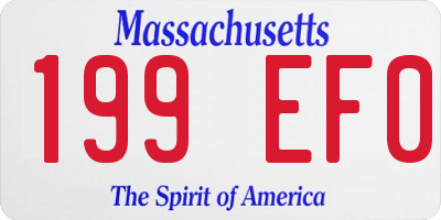MA license plate 199EF0