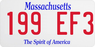 MA license plate 199EF3
