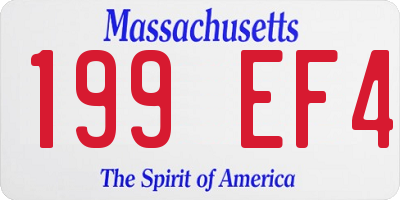 MA license plate 199EF4