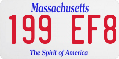 MA license plate 199EF8