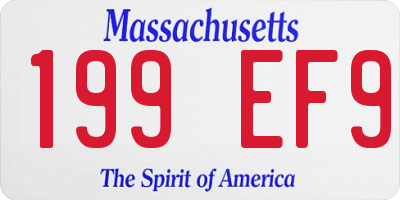 MA license plate 199EF9