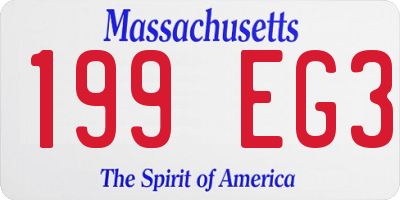 MA license plate 199EG3