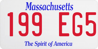 MA license plate 199EG5