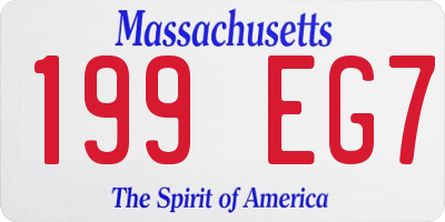 MA license plate 199EG7