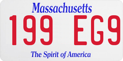 MA license plate 199EG9