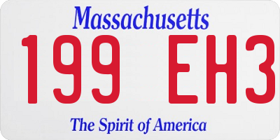 MA license plate 199EH3