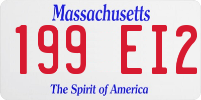MA license plate 199EI2