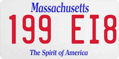 MA license plate 199EI8