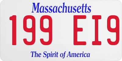 MA license plate 199EI9